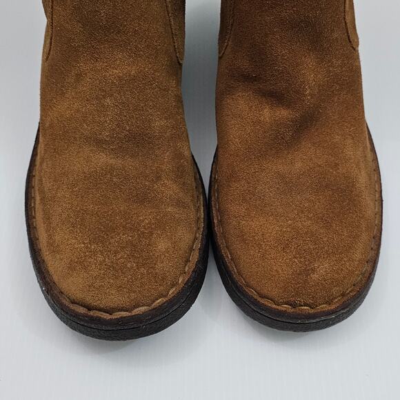 Born Mid Calf Boot Womens 8.5 Cognac Brown Suede Pull On Riding Rustic Fall - Picture 5 of 16